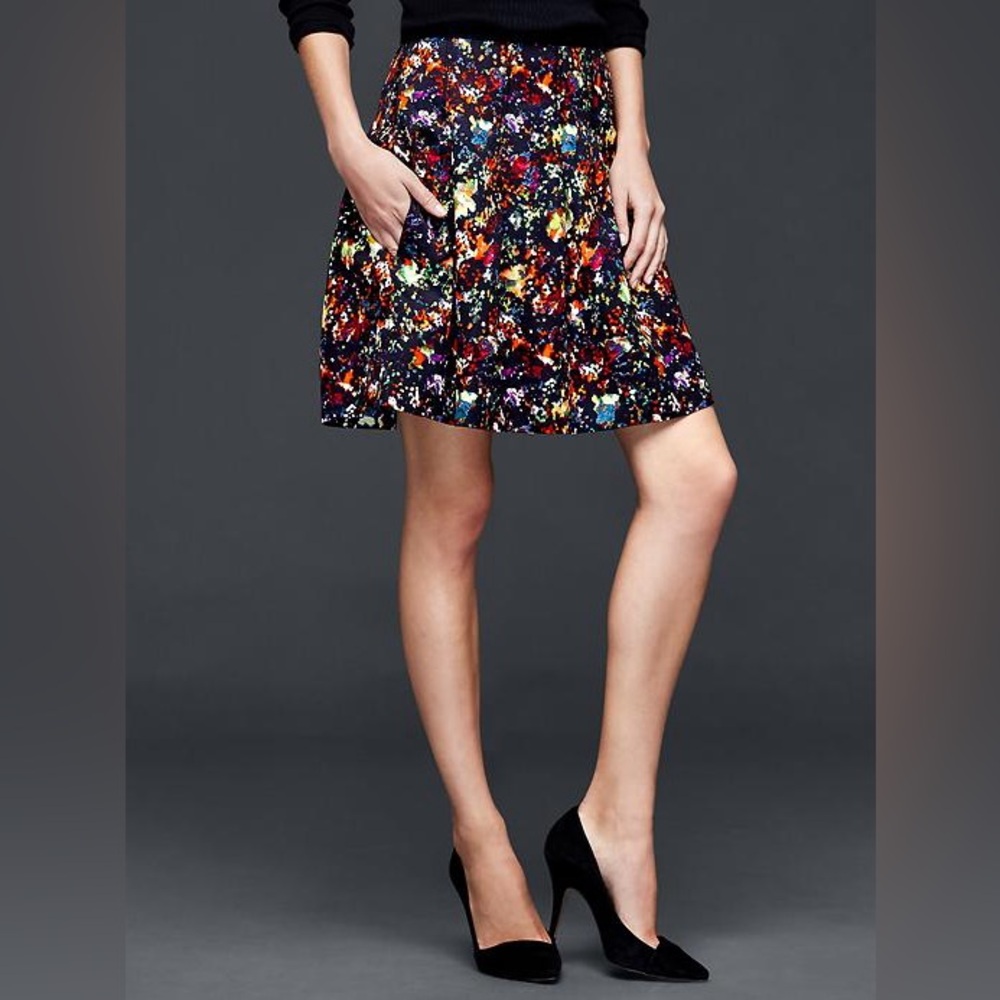 Floral Black Skirt